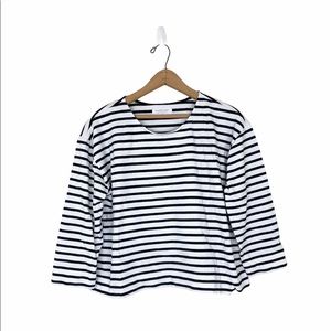 Everlane Striped 3/4 three quarters Sleeve Top
